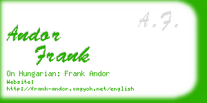 andor frank business card